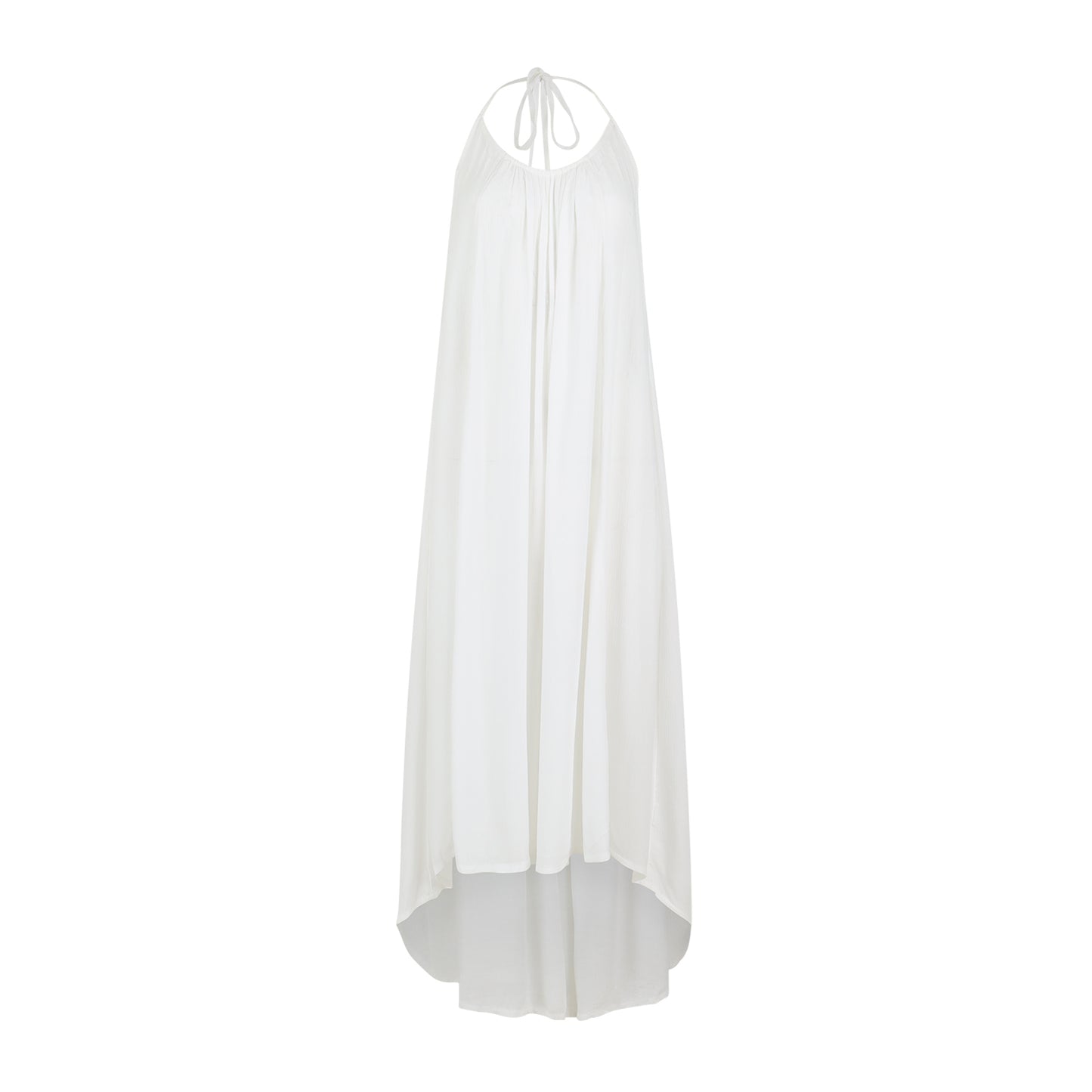 Catalina Low Back Maxi Halter Dress White