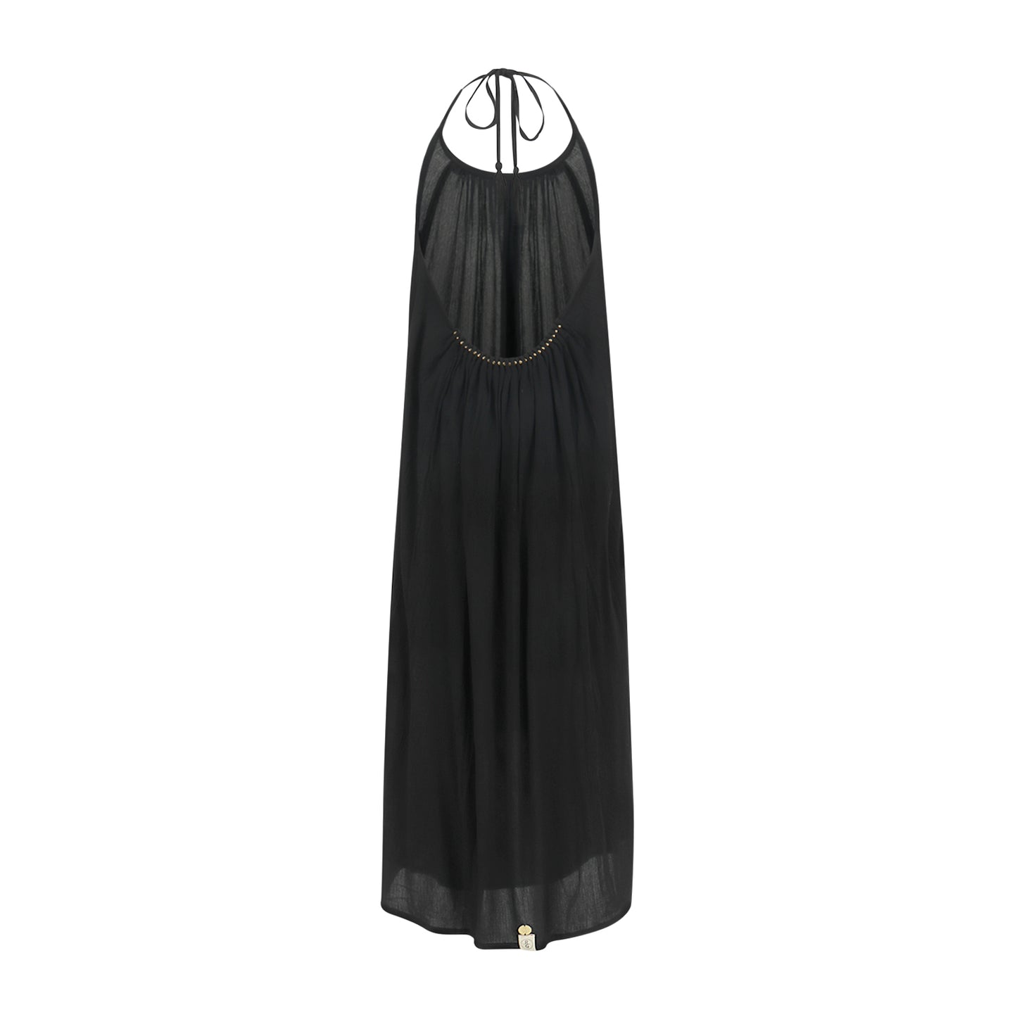 Catalina Low Back Maxi Halter Dress Black