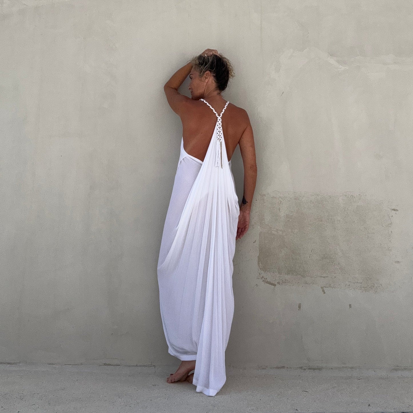 Manhattan Low Back Maxi Dress White